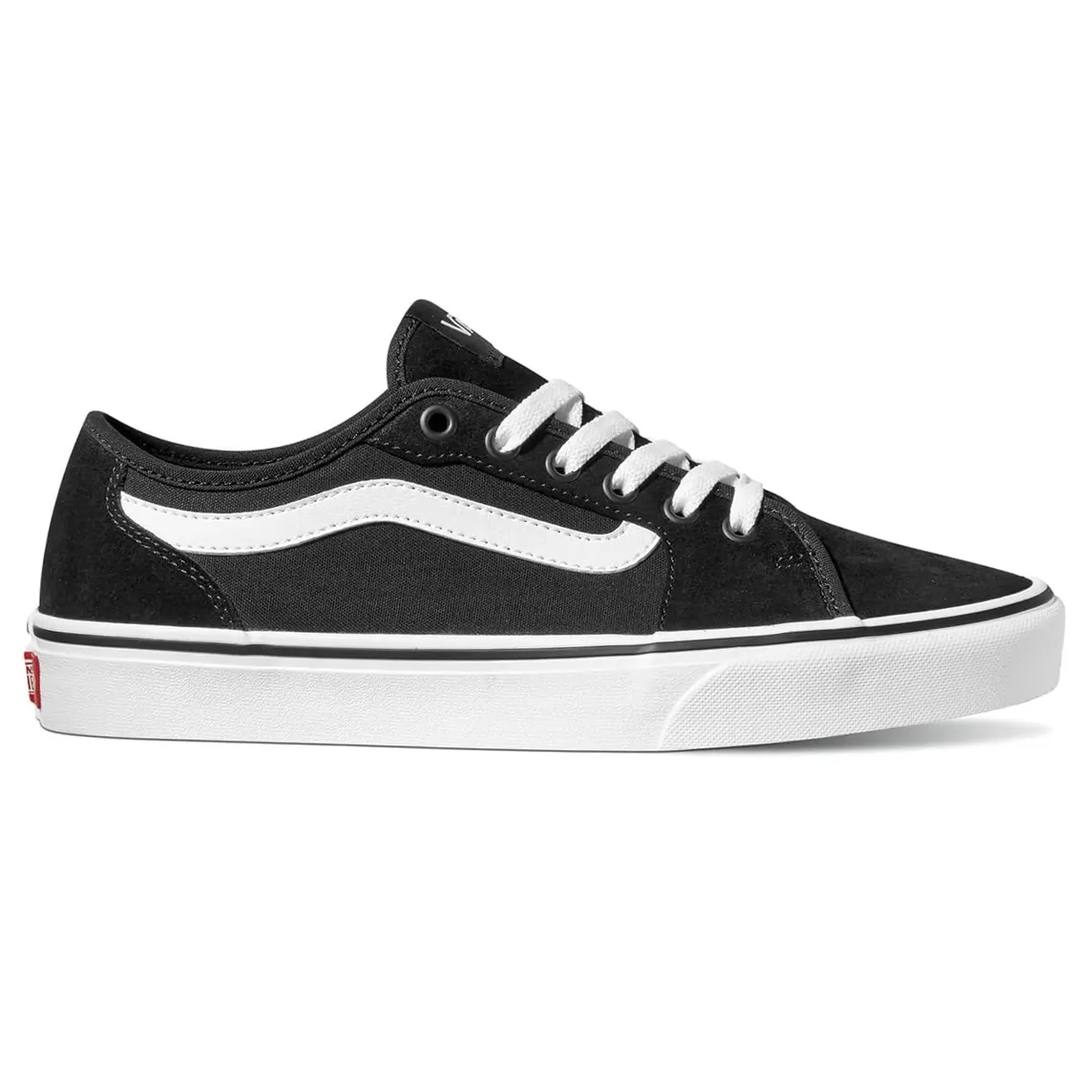 Tênis Vans Filmore Decon masculino preto em lona e camurça, vista frontal